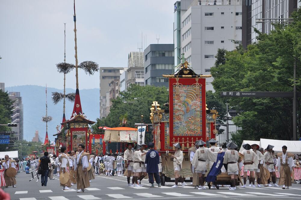 A float in the Gion Matsuri procession, Kyoto, July 17