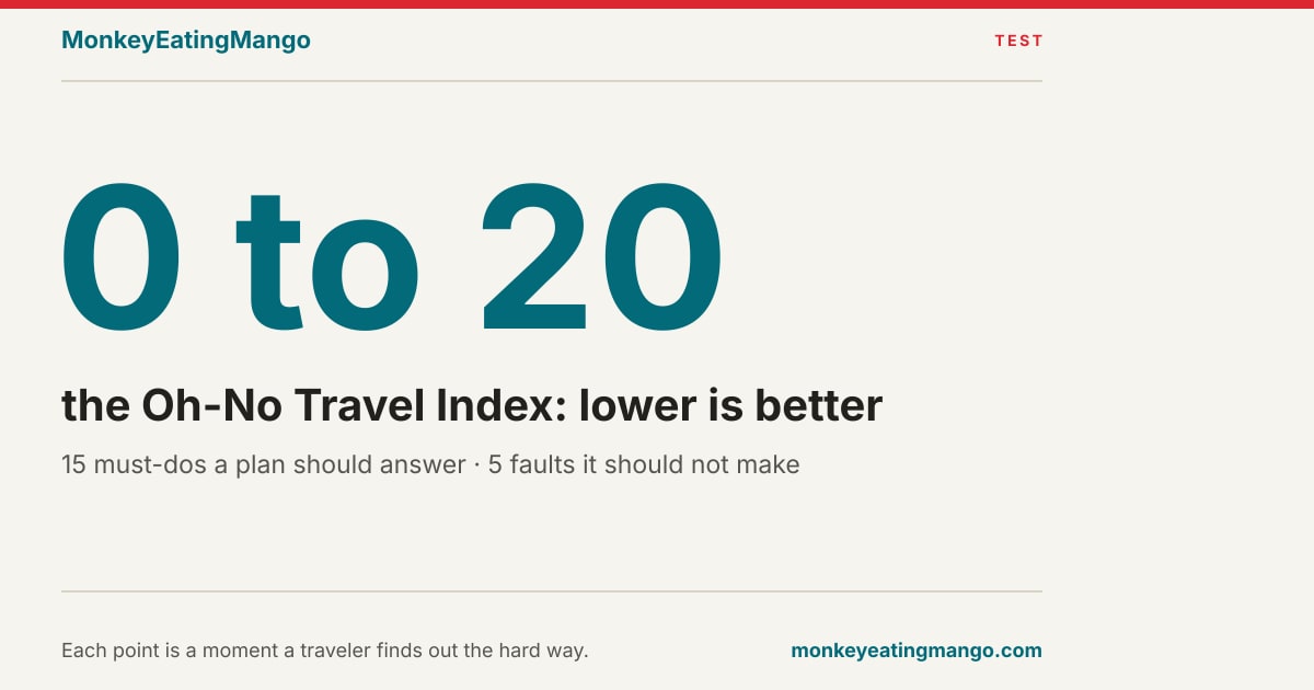Oh-No Travel Index: 20 Things a Trip Plan Should Catch