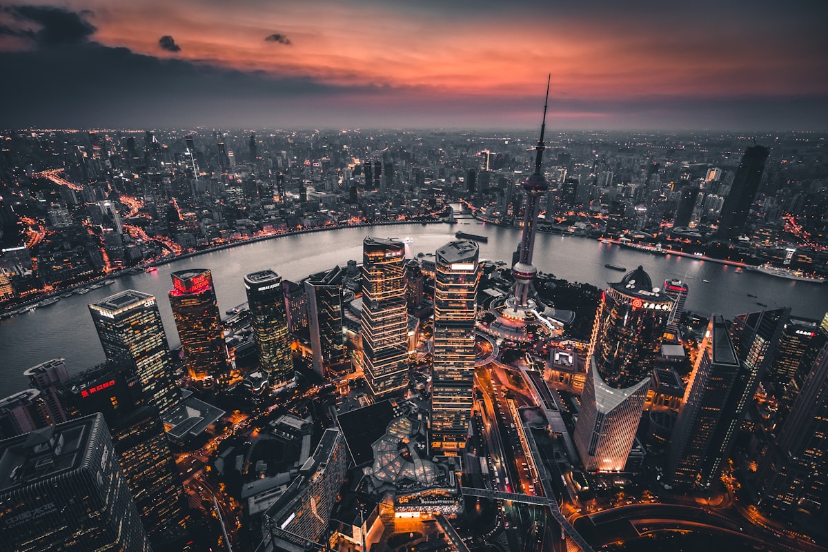 Shanghai Bund skyline at night