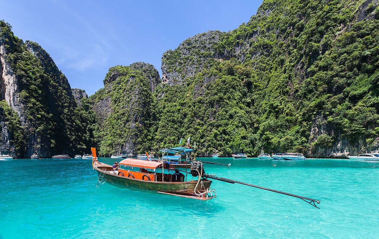 Phi Phi Islands emerald green water surrounded by limestone cliffs