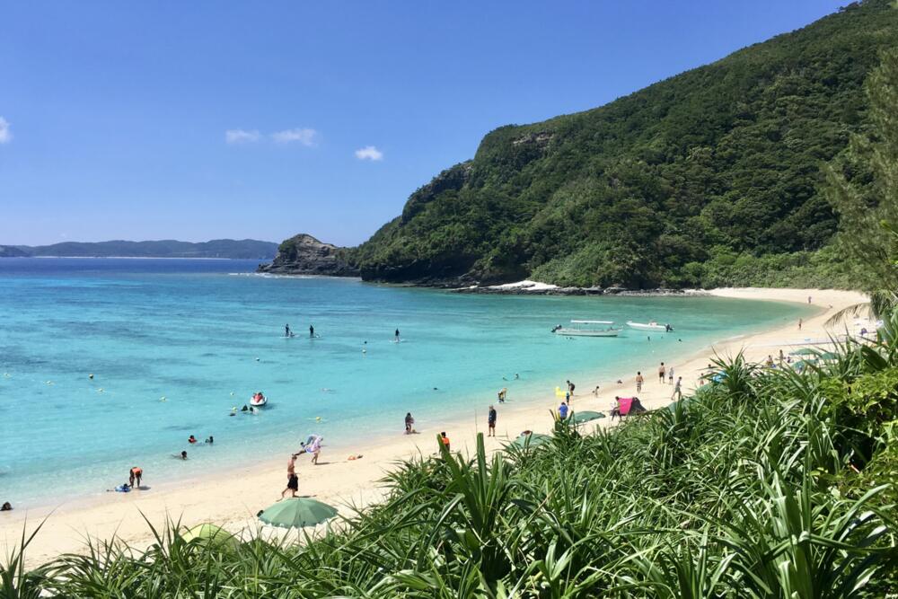 Tokashiku Beach on Tokashiki Island, Okinawa, on 25 July 2018