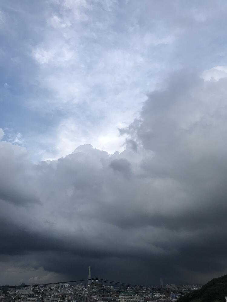 Typhoon clouds over Chofu, west Tokyo, September 2018
