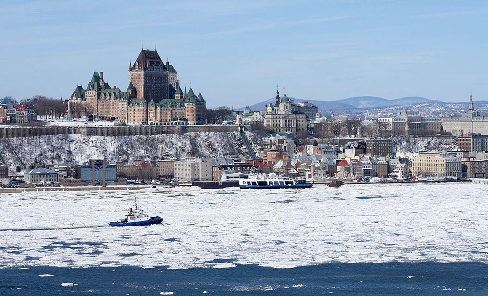 Old Québec above the frozen St. Lawrence, Quebec City