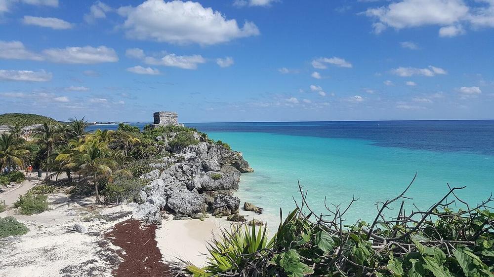 The ruins above the beach, Tulum