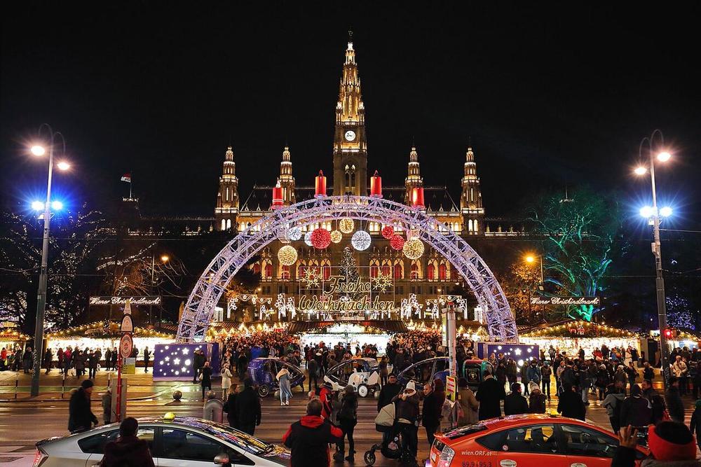 The Christkindlmarkt in front of City Hall, Vienna