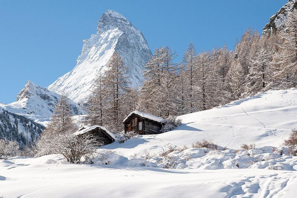The Matterhorn in winter, Zermatt
