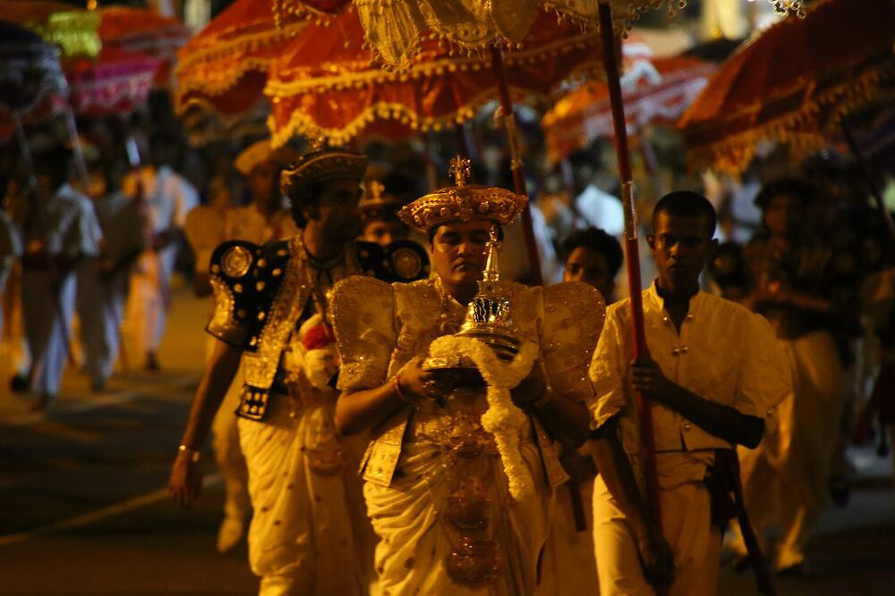 Relics carried in the Gangaramaya Navam Perahera, Colombo, February 2024