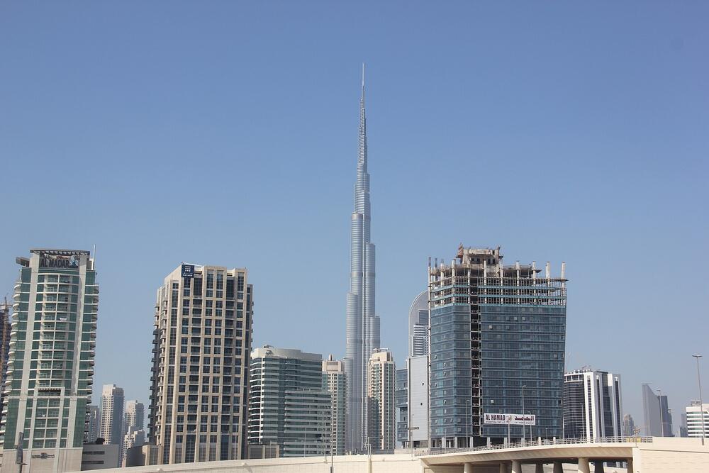 Burj Khalifa above Downtown Dubai