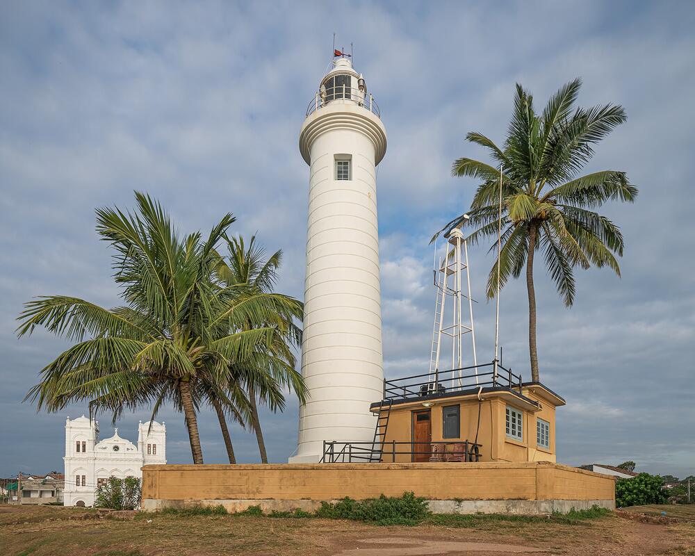 The lighthouse inside Galle Fort, in January