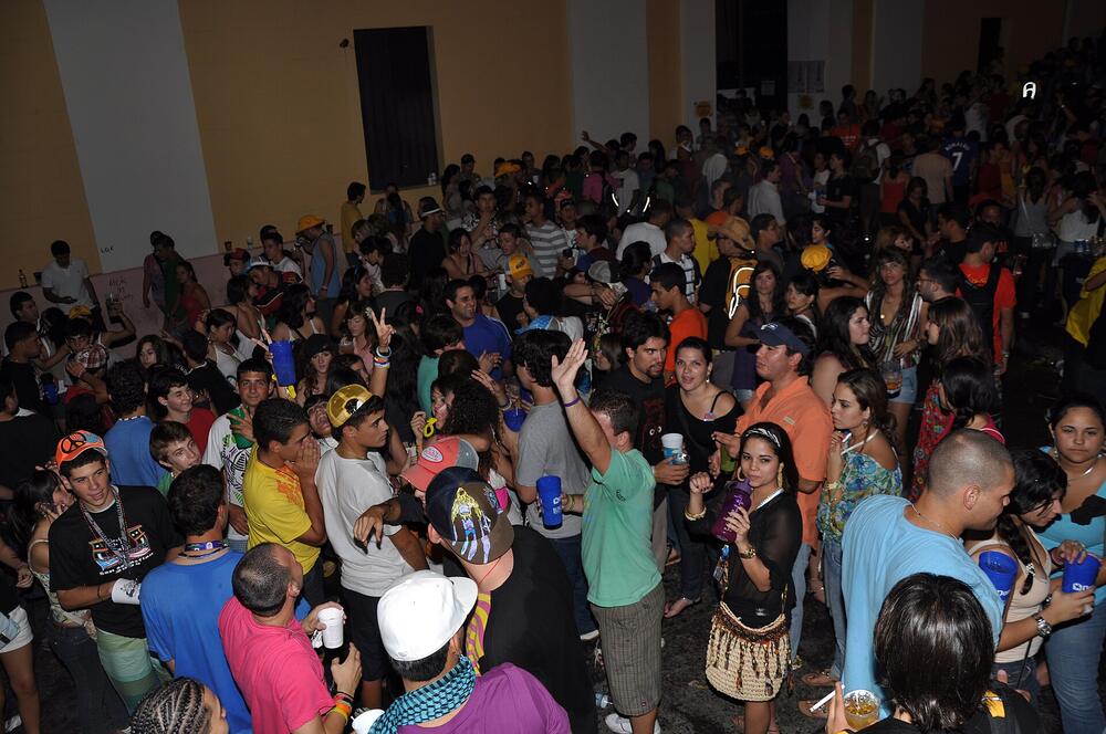 Crowds at the Fiestas de la Calle San Sebastián in Old San Juan (January)