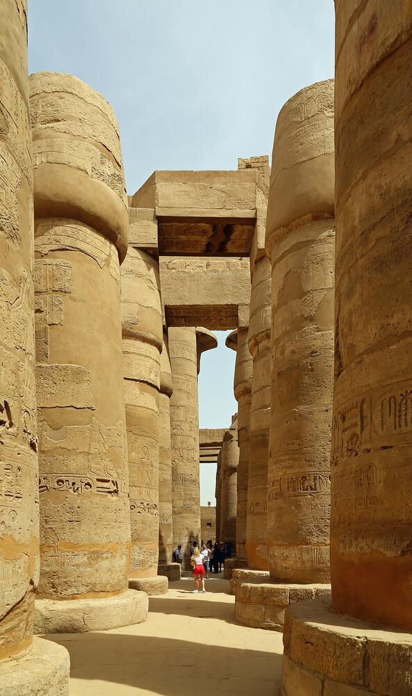 Columns of the Great Hypostyle Hall at Karnak, March