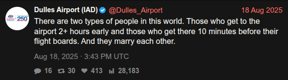 @Dulles_Airport tweet about two types of airport people