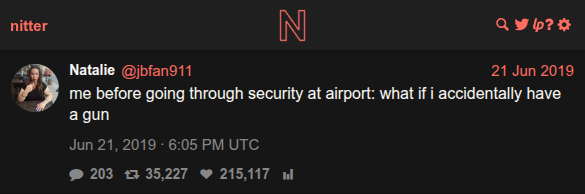 @jbfan911 tweet about accidentally having a gun at airport security